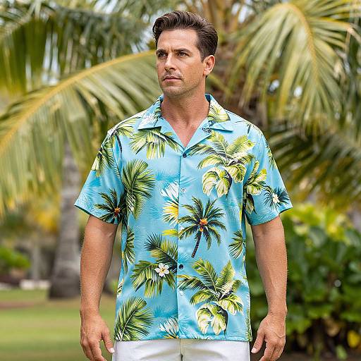 Man in Tropical Hawaiian Shirt