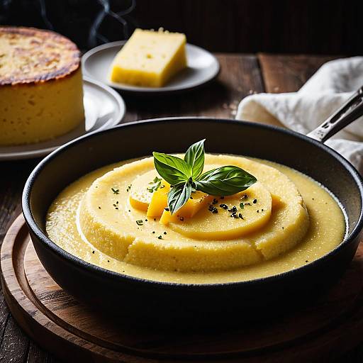 Polenta Uncia with Cheese and Basil