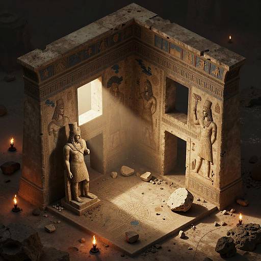 Isometric Ancient Persian Temple Ruins