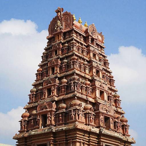 Intricate Hindu Temple Gopuram Tower
