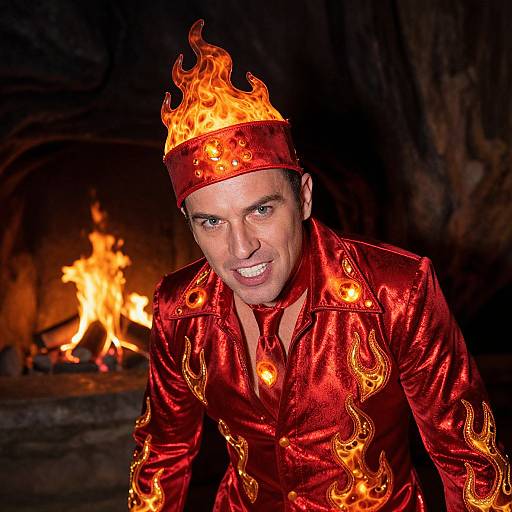 Fiery Party Outfit Close-Up