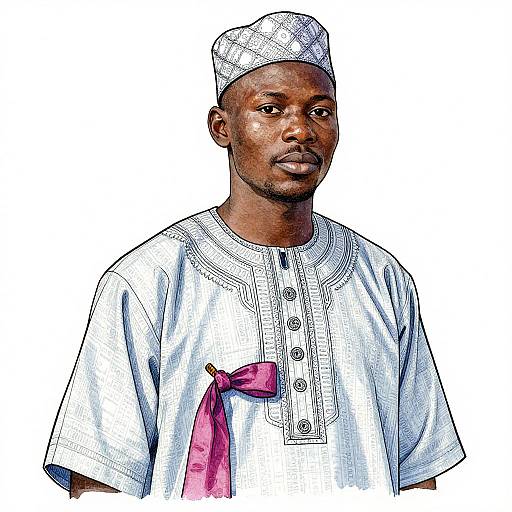 Senegalese-Korean Fusion in Watercolor