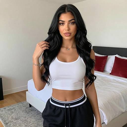 Young Woman in Modern Bedroom