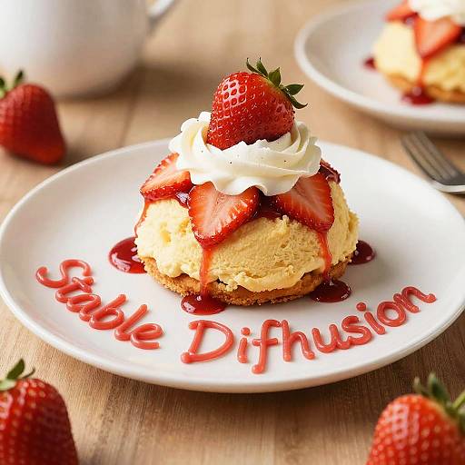 Gourmet Strawberry Shortcake with Icing Text