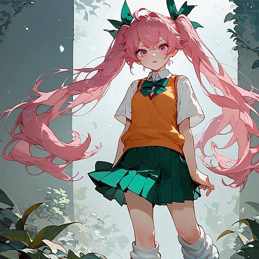 Anime Girl in School Uniform - Nanadevil Nana