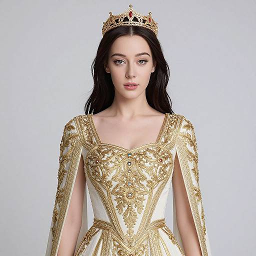 Regal Woman with Crowned Elegance