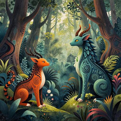 Mystical Forest Tribal Tattoo Design