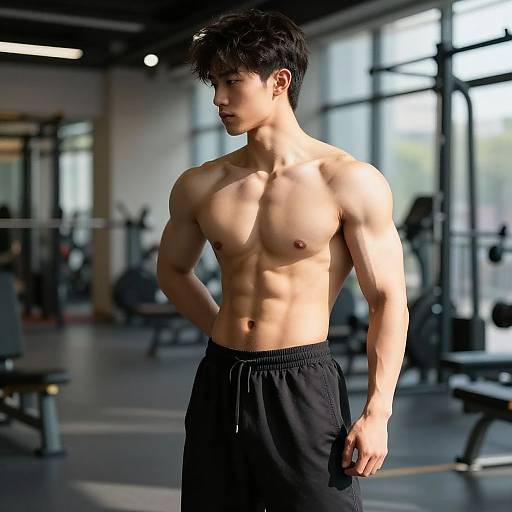 Athletic Teen Boy Posing Confidently