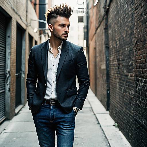 Textured Faux Hawk Fashion Portrait