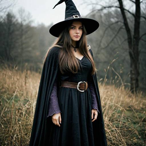 Woman in Medieval Witch Costume Outdoors