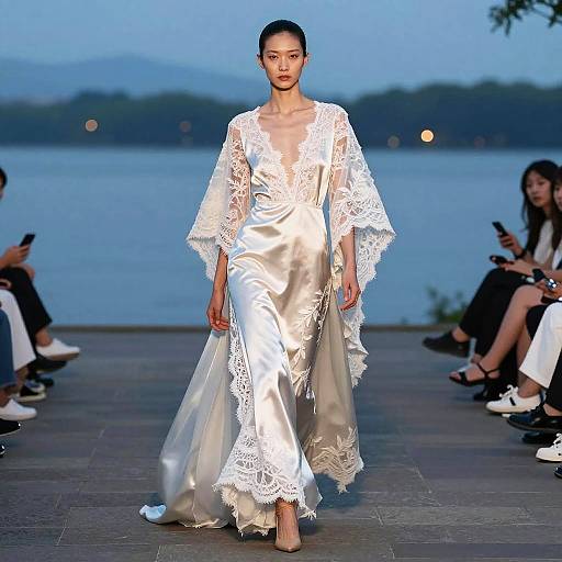 Ethereal Dancer in Silk Gown