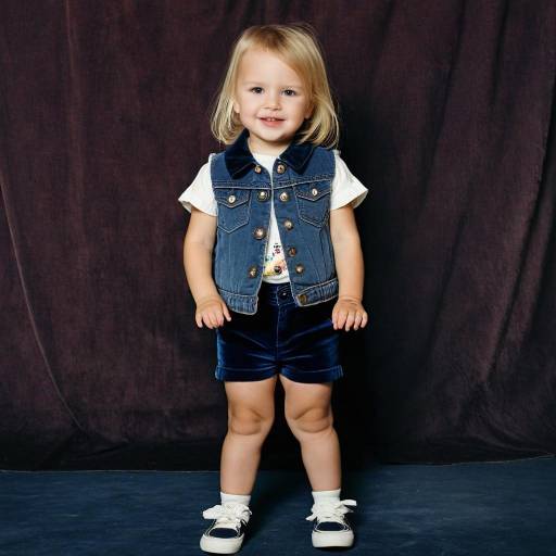Smiling Toddler Girl in Denim Vest