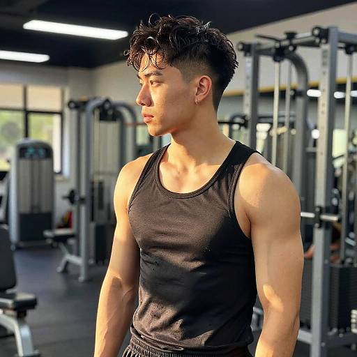 Wavy Faux Hawk in Gym Fashion Shoot