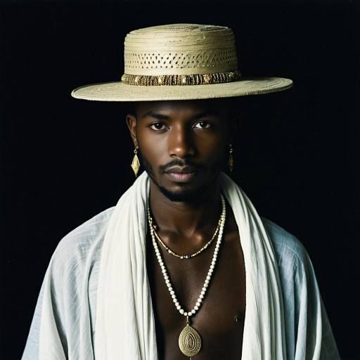 Ethiopian Man in Traditional Attire with Jewelry