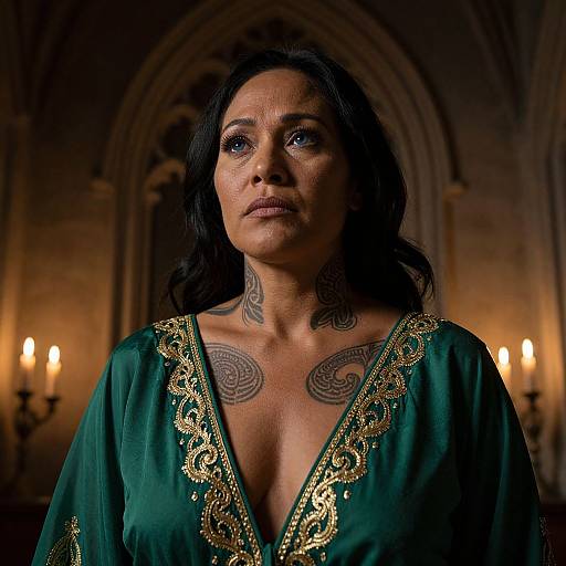 Melanesian Woman in Gothic Candlelight