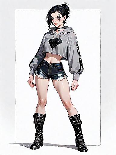 Edgy Street Style: Realistic Woman Portrait