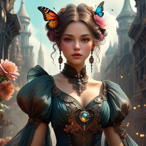 Steampunk Female Warrior Portrait