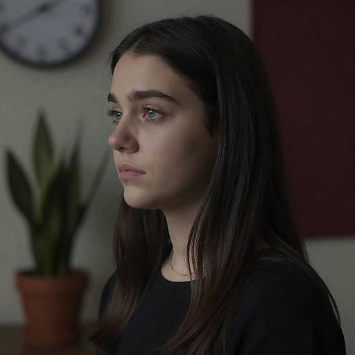 Portrait of Young Woman with Blue Eyes