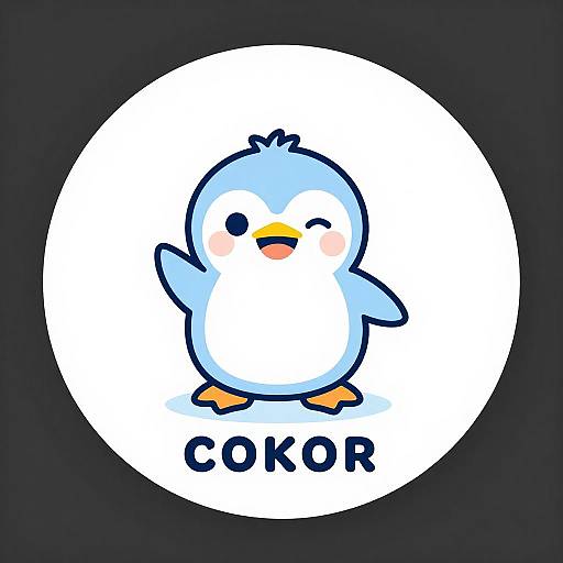 Cheerful Penguin Logo Design