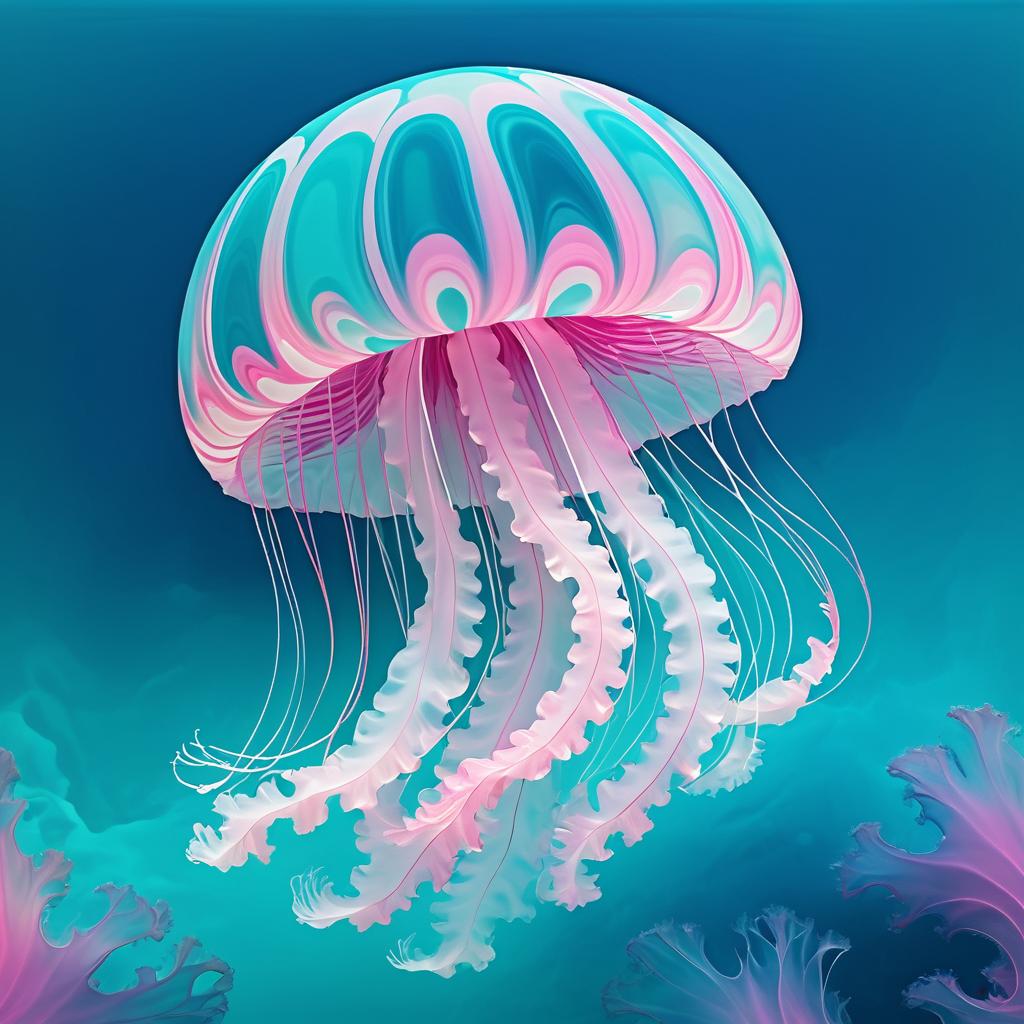 Abstract Colossal Jellyfish in Ocean