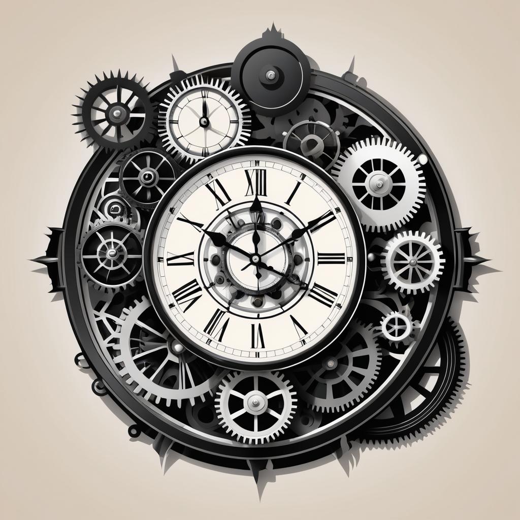 Steampunk Vector Wall Clock Design