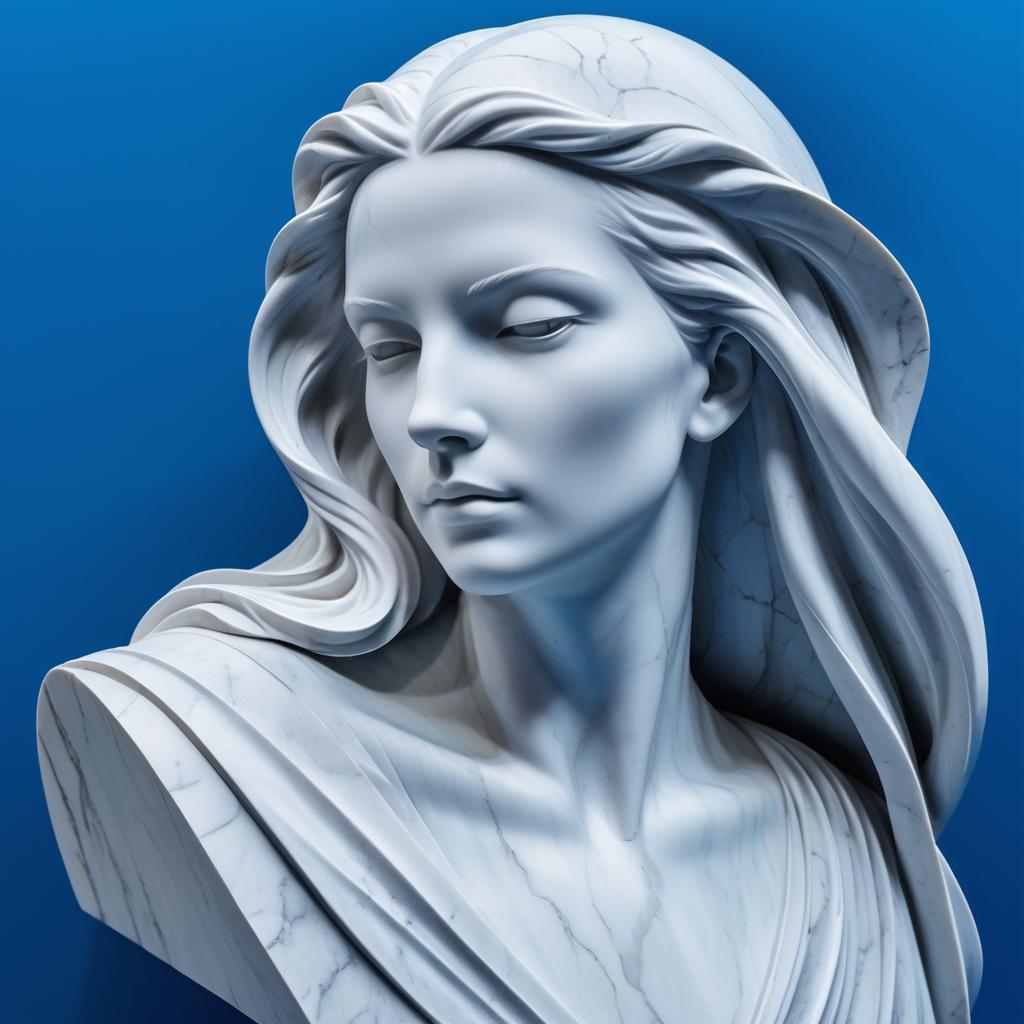 Dynamic Surrealist Marble Woman Sculpture