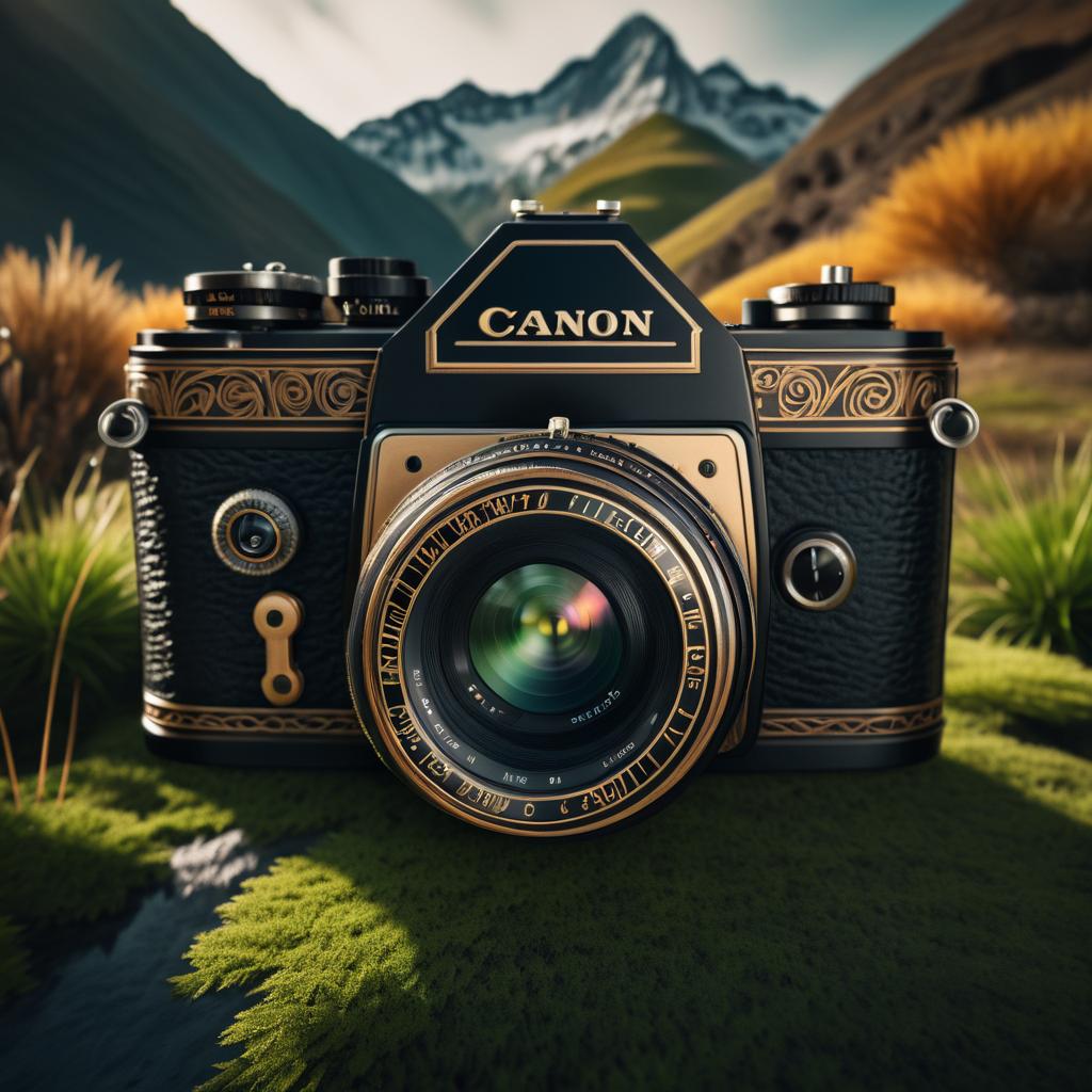 Vintage Canon Camera in Nature Setting