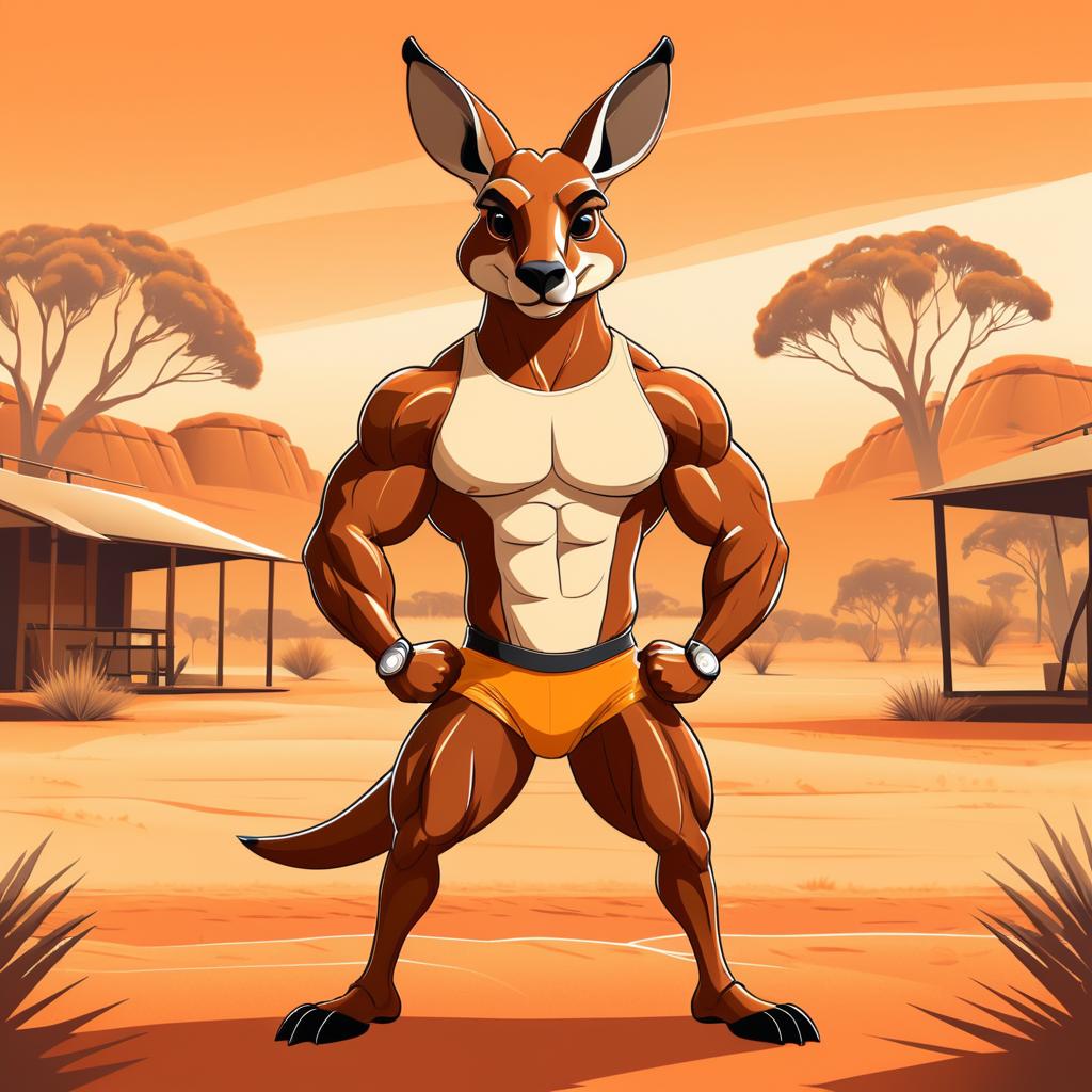 Buff Kangaroo in Australian Outback