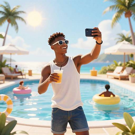 Caribbean Pool Party Model — Octane UE5