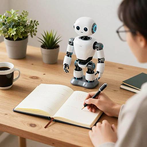 Creative Workspace with Journal Robot