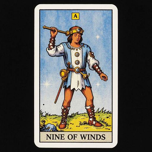 Psychedelic Steampunk Nine of Wands