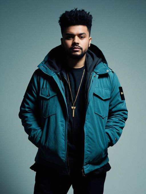Photorealistic Man in Weeknd Costume Portrait