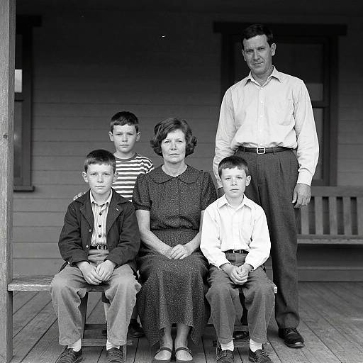 Vintage Black-and-White Family Portrait