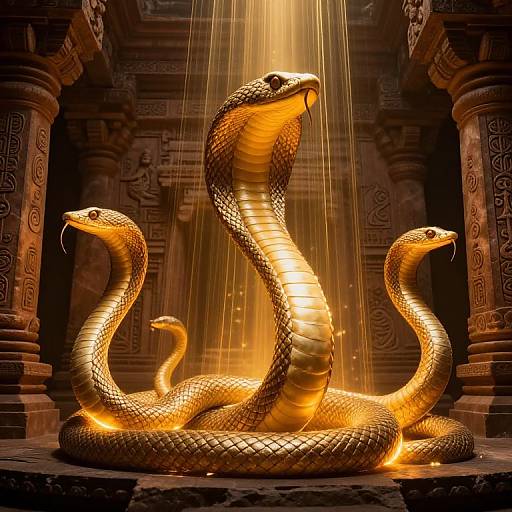 Luminous Kundalini Serpent in Ruins