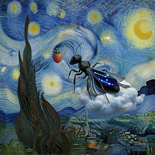 Digital art blending Van Gogh's 