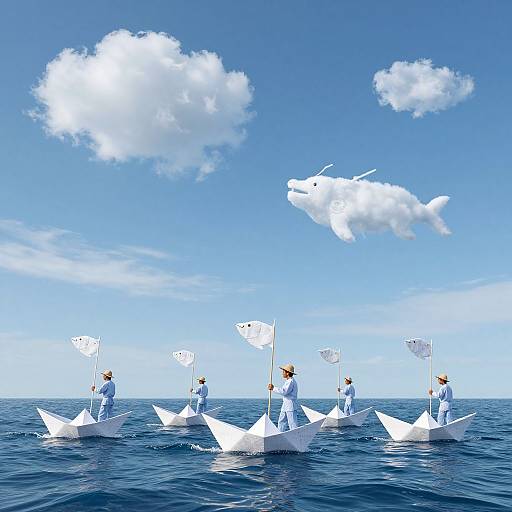 Mythical Cloud Catchers in Sky-Ocean