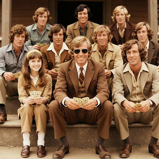 1970s Outdoor Gathering of Men and Woman