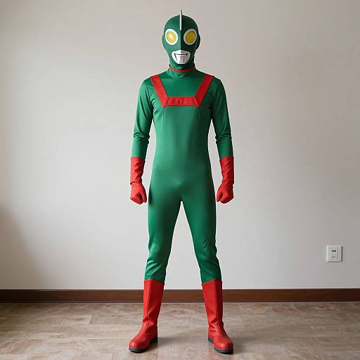 Tsu Mha Hero in Green and Red Costume