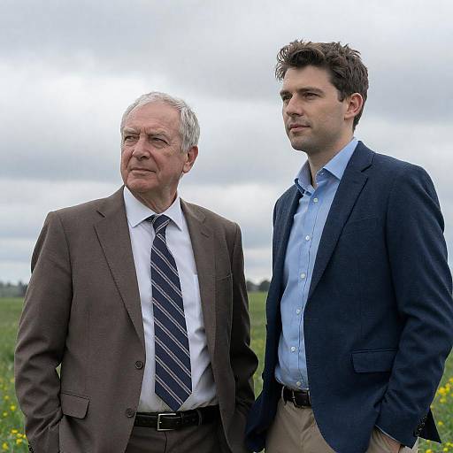 Two Men Outdoors in a Scenic Setting