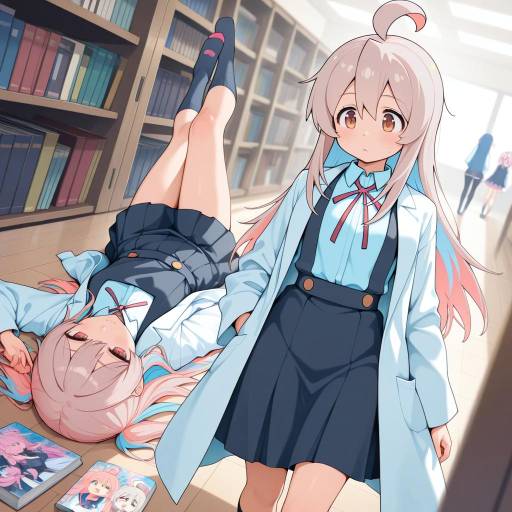 Multicolored Hair Manga Girls in Lab Coats