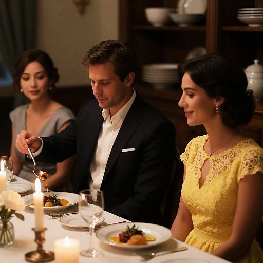 Elegant Dinner Scene with Guests