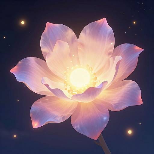 Radiant Celestial Petals in Night Sky