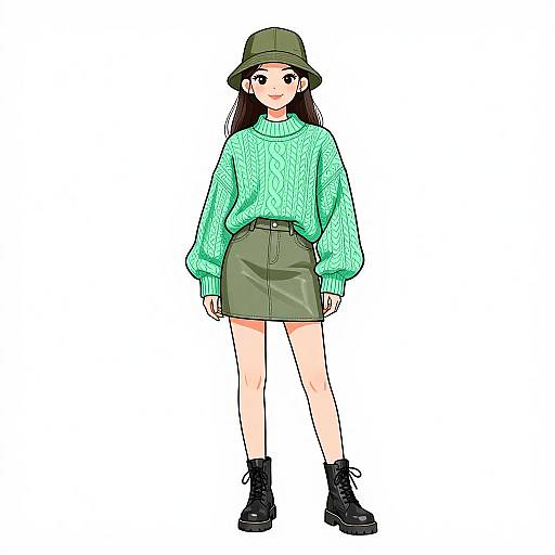 Smiling Woman in Casual Streetwear