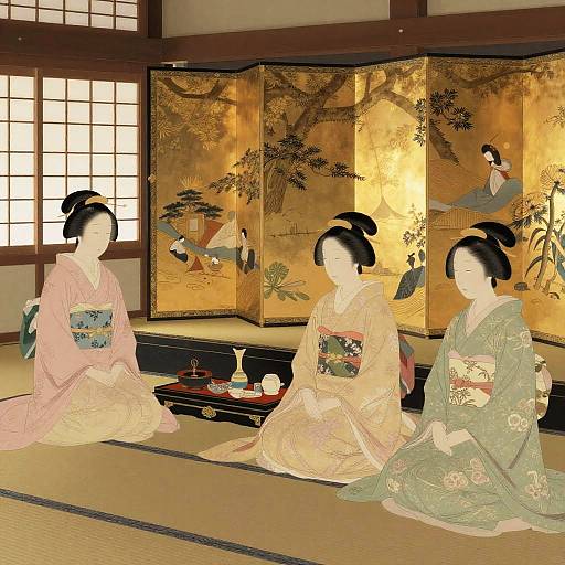 Heian Fujiwara Noble Family Scene