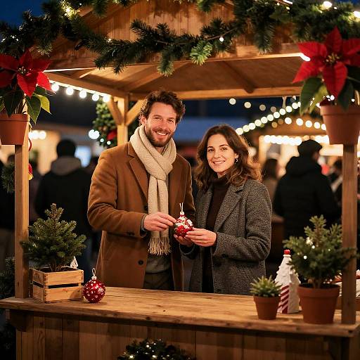 Festive Christmas Market Stall Snapshot