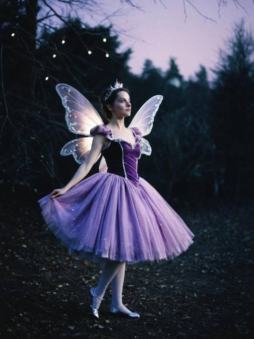 Woman in Sugar Plum Fairy Costume Outdoors