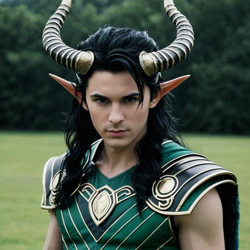 Man in Loki-Inspired Costume with Horns