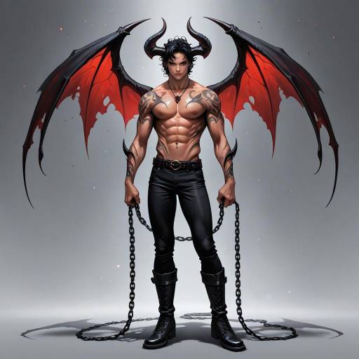 Solo Male Demon with Intricate Features Solo Male Demon with Intricate Features