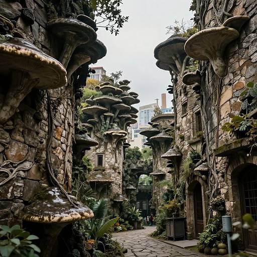 Surreal City of Stone and Fungi