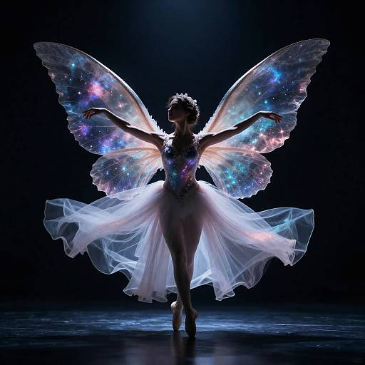 Celestial Ballet Dancer with Nebula Wings